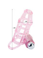 FUNDA Y ANILLO VIBRADOR 10 RITMOS PARA PENE ROSA DE LA MARCA BAILE FOR HIM