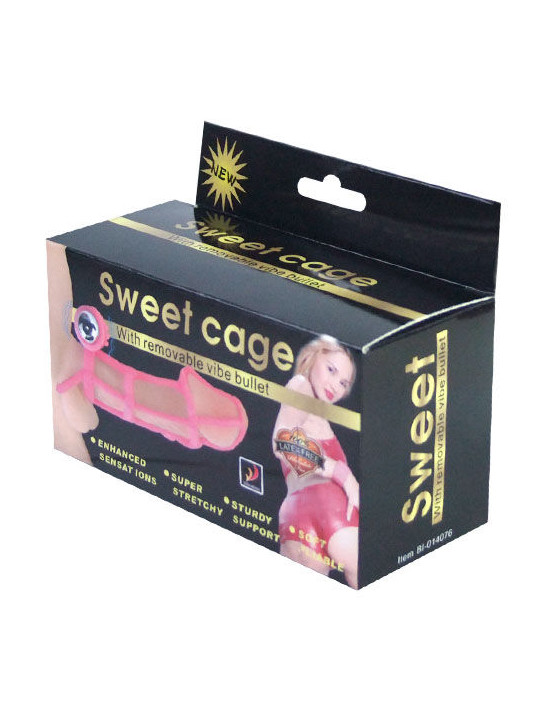 FUNDA Y ANILLO VIBRADOR 10 RITMOS PARA PENE ROSA DE LA MARCA BAILE FOR HIM