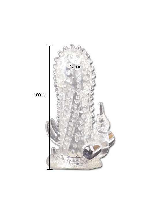 EXTENSOR PENE VIBRADOR RABBIT CON ESTIMULADOR CLÍTORIS DE LA MARCA BAILE FOR HIM
