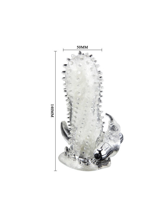 EXTENSOR PENE VIBRADOR RABBIT CON ESTIMULADOR CLÍTORIS DE LA MARCA BAILE FOR HIM