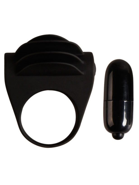 ANILLO VIBRADOR CHESTER NEGRO SILICONA MÉDICA DE LA MARCA PRETTY LOVE MALE