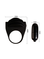 ANILLO VIBRADOR CHESTER NEGRO SILICONA MÉDICA DE LA MARCA PRETTY LOVE MALE