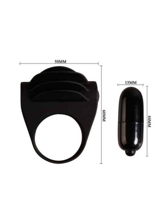 ANILLO VIBRADOR CHESTER NEGRO SILICONA MÉDICA DE LA MARCA PRETTY LOVE MALE