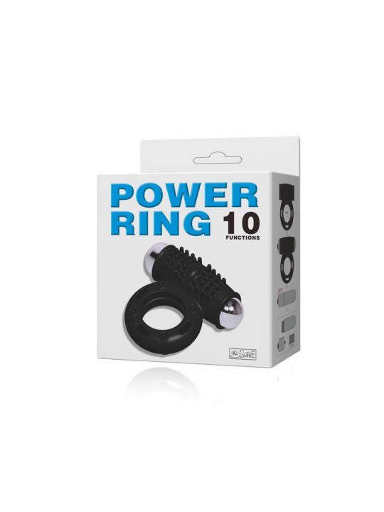 ANILLO VIBRADOR POWER RING 10V TPR FLEXIBLE DE LA MARCA BAILE FOR HIM