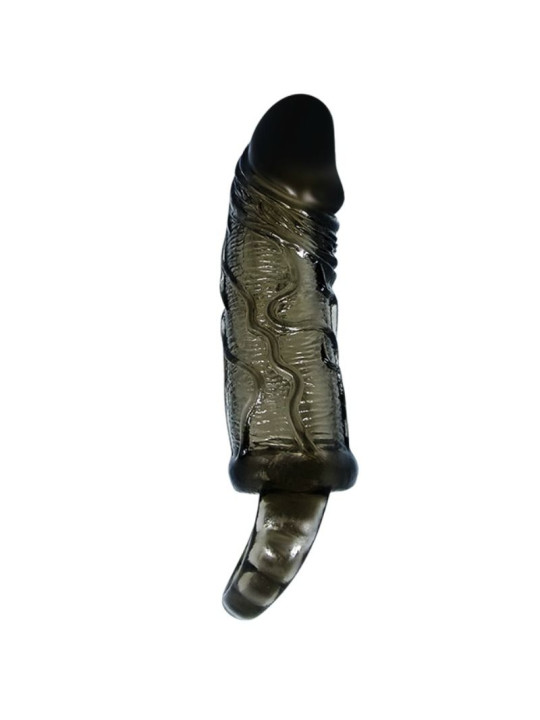 FUNDA EXTENSORA PENE CON STRAP TESTICULAR NEGRO 13.5 CM DE LA MARCA BAILE FOR HIM