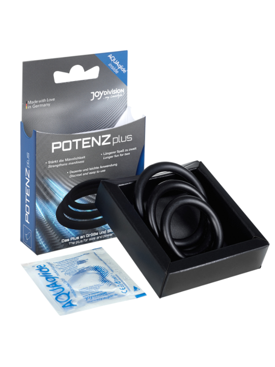 ANILLOS PARA PENE POTENCIADORES PLUS PACK 3 TALLAS DE LA MARCA JOYDIVISION POTENZDUO