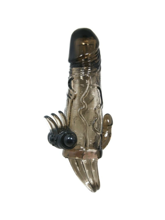 FUNDA PENE VIBRADOR ANAL Y CLITORIS BRAVE MAN 16.5 CM NEGRO DE LA MARCA BAILE FOR HIM