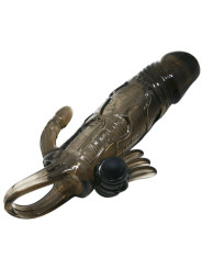 FUNDA PENE VIBRADOR ANAL Y CLITORIS BRAVE MAN 16.5 CM NEGRO DE LA MARCA BAILE FOR HIM