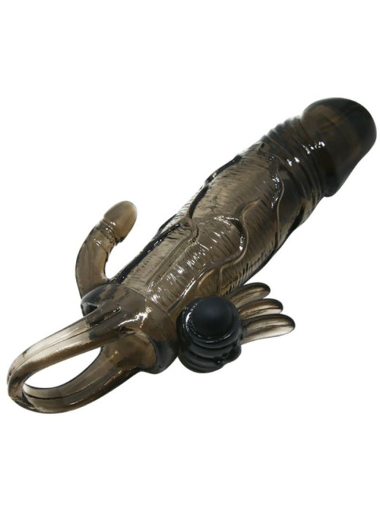 FUNDA PENE VIBRADOR ANAL Y CLITORIS BRAVE MAN 16.5 CM NEGRO DE LA MARCA BAILE FOR HIM