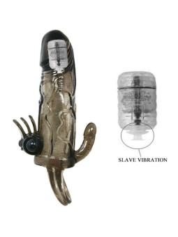 FUNDA PENE VIBRADOR ANAL Y CLITORIS BRAVE MAN 16.5 CM NEGRO DE LA MARCA BAILE FOR HIM