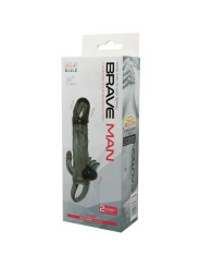 FUNDA PENE VIBRADOR ANAL Y CLITORIS BRAVE MAN 16.5 CM NEGRO DE LA MARCA BAILE FOR HIM