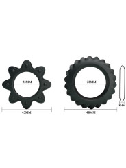 KIT 2 ANILLOS SILICONA FLOWERING PARA RETRASAR EYACULACIÓN DE LA MARCA BAILE FOR HIM