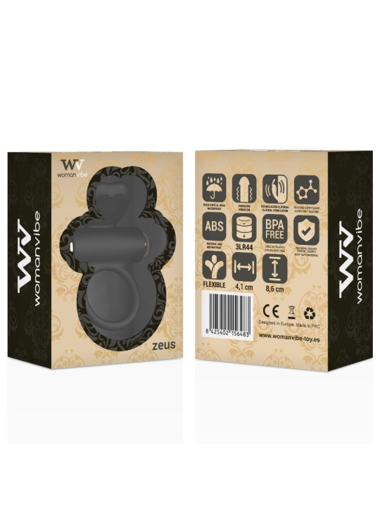 ANILLO VIBRADOR ZEUS SILICONA POTENTE Y SILENCIOSO DE LA MARCA WOMANVIBE