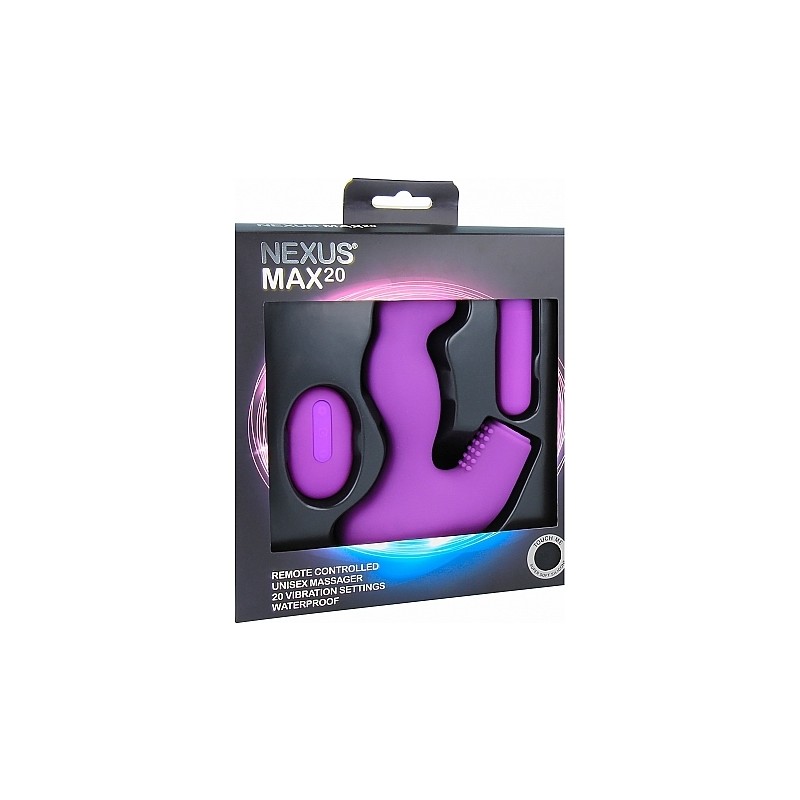 MAX 20 MASAJEADOR DILDO UNISEX CON CONTROL REMOTO MORADO de la marca NEXUS