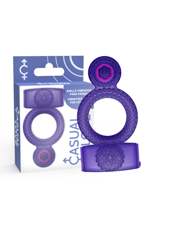 ANILLO VIBRADOR DOBLE PLACER LILA CON BOLA ESTIMULANTE DE LA MARCA CASUAL LOVE