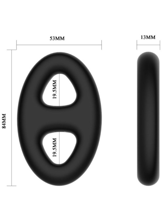 ANILLO PENIANO DOBLE SILICONA SUAVE PARA ERECCIONES DE LA MARCA CRAZY BULL