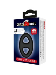 ANILLO PENIANO DOBLE SILICONA SUAVE PARA ERECCIONES DE LA MARCA CRAZY BULL