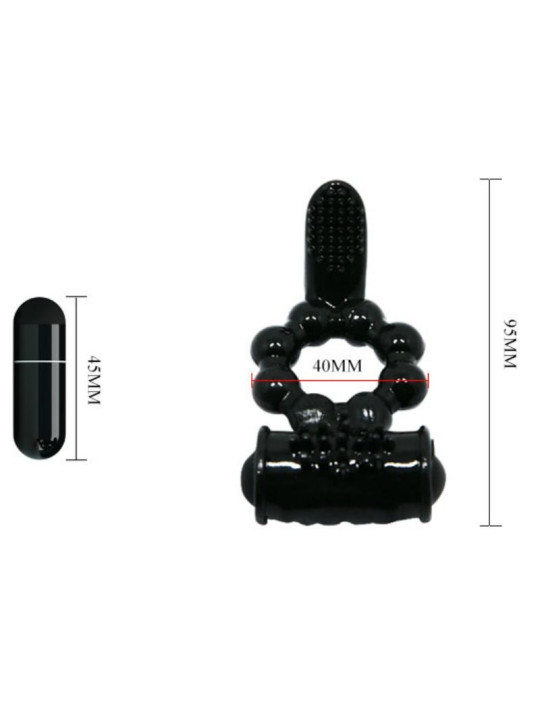 ANILLO VIBRADOR DOBLE ESTIMULADOR CLITORIS Y PENE DE LA MARCA BAILE FOR HIM