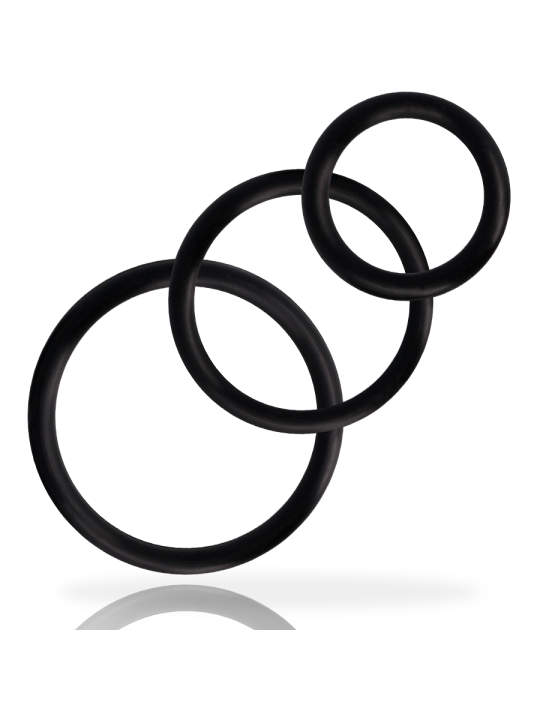 KIT 3 ANILLOS PENE NEGRO ADDICTED TOYS DE LA MARCA ADDICTED TOYS