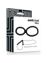 ANILLO AJUSTABLE DE SILICONA PARA PENE Y TESTÍCULOS DE LA MARCA ADDICTED TOYS