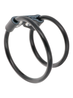 ANILLO DOBLE PARA PENE LEATHER Y RUBBER DARKNESS DE LA MARCA DARKNESS SENSATIONS