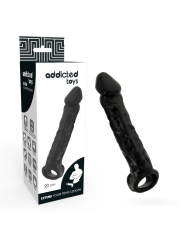 EXTENSOR PENE NEGRO 2.5 CM ALARGAMIENTO + 0.4 CM GROSOR DE LA MARCA ADDICTED TOYS