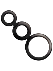 SET 3 ANILLOS PENE Y TESTÍCULOS AHUMADOS PLACER INTENSO DE LA MARCA ADDICTED TOYS