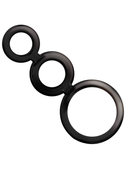 SET 3 ANILLOS PENE Y TESTÍCULOS AHUMADOS PLACER INTENSO DE LA MARCA ADDICTED TOYS