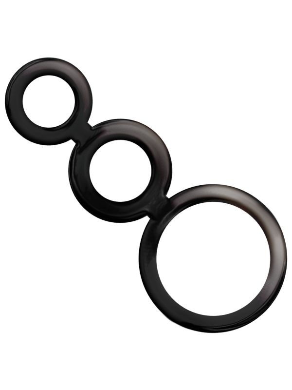 SET 3 ANILLOS PENE Y TESTÍCULOS AHUMADOS PLACER INTENSO DE LA MARCA ADDICTED TOYS