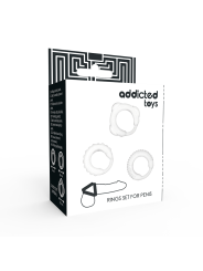 SET 3 ANILLOS PENE PLACER INTENSO CLEAR DE LA MARCA ADDICTED TOYS