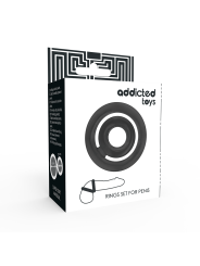 SET 2 ANILLOS PENE SILICONA NEGRO POTENZ DE LA MARCA ADDICTED TOYS