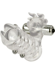 FUNDA VIBRADORA CON ESTIMULADOR CLITORIS Y PERLAS DE LA MARCA CALEXOTICS