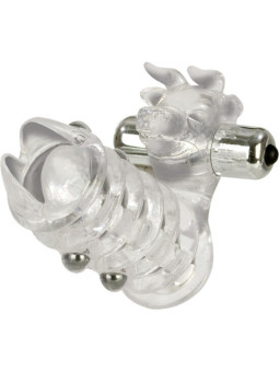 FUNDA VIBRADORA CON ESTIMULADOR CLITORIS Y PERLAS DE LA MARCA CALEXOTICS