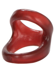ANILLO SNUG TUGGER ROJO PARA PENE Y TESTÍCULOS DE LA MARCA CALEXOTICS