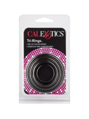 SET 3 ANILLOS ERECCIÓN SEXUAL SILICONA NEGRO DE LA MARCA CALEXOTICS