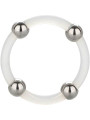 ANILLO DE SILICONA CON CUENTAS DE ACERO TALLA L - ESTIMULACIÓN INTENSA DE LA MARCA CALEXOTICS
