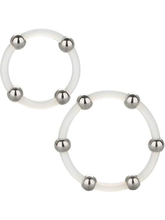 ANILLO DE SILICONA CON CUENTAS DE ACERO - KIT 2 UDS DE LA MARCA CALEXOTICS