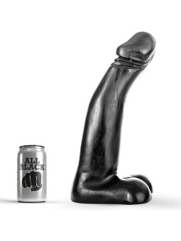 DILDO REALISTA NEGRO 29 CM FLEXIBLE Y SUAVE PARA PLACER INTENSO DE LA MARCA ALL BLACK