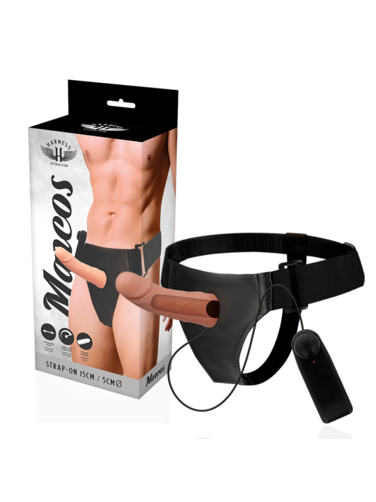 ARNÉS HUECO CON VIBRADOR 15 CM - PENÉ REALÍSTICO DE LA MARCA HARNESS ATTRACTION