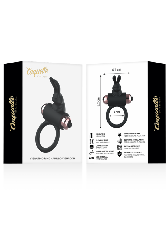 ANILLO VIBRADOR COQUETTE CHIC DESIRE NEGRO/GOLD DE LA MARCA COQUETTE TOYS