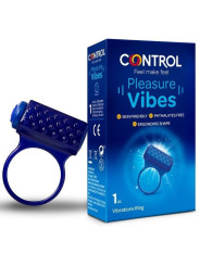 ANILLO VIBRADOR PLEASURE VIBES CON PUNTOS EN RELIEVE DE LA MARCA CONTROL TOYS
