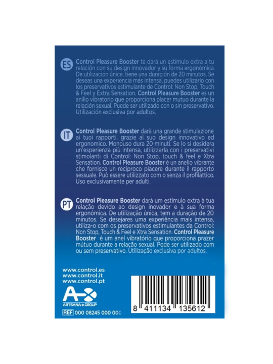 ANILLO VIBRADOR PLEASURE VIBES CON PUNTOS EN RELIEVE DE LA MARCA CONTROL TOYS