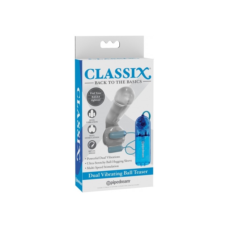 CLASSIX - ESTIMULACION DOBLE (AZUL , TRANSPARENTE) de la marca PIPEDREAM