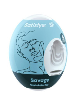 HUEVO MASTURBADOR SAVAGE HYDRO-ACTIVE SIN LUBRICANTE DE LA MARCA SATISFYER EGGS