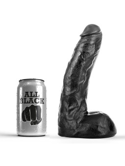 DILDO ALL BLACK 22 CM PVC SUAVE FLEXIBLE ANAL Y VAGINAL DE LA MARCA ALL BLACK