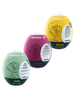 HUEVOS MASTURBADORES HYDRO-ACTIVE RIFFLE BUBBLE FIERCE DE LA MARCA SATISFYER EGGS