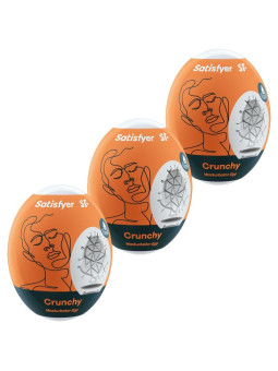 HUEVOS MASTURBADORES HYDRO-ACTIVE CRUNCHY X3 DE LA MARCA SATISFYER EGGS