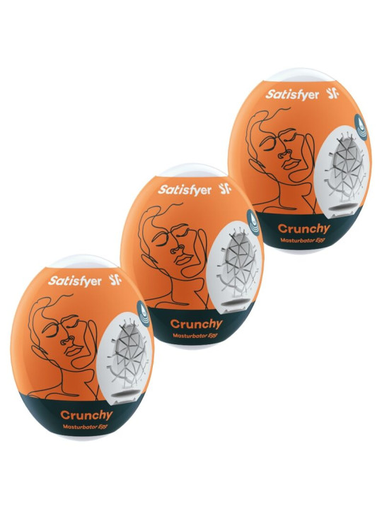 HUEVOS MASTURBADORES HYDRO-ACTIVE CRUNCHY X3 DE LA MARCA SATISFYER EGGS