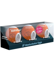 HUEVOS MASTURBADORES HYDRO-ACTIVE CRUNCHY X3 DE LA MARCA SATISFYER EGGS