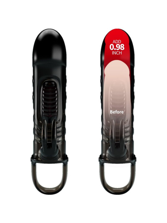 FUNDA VIBRADORA CONEJO SLOANE NEGRO TPR DE LA MARCA PRETTY LOVE